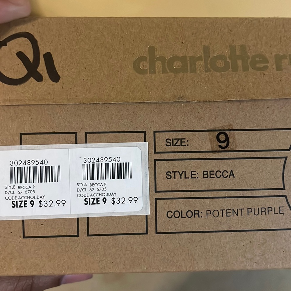 Brand New Suede Potent Purple Chunky Heel from Charlotte Russe; Size 9